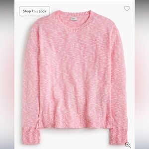 J. Crew Pink Marled Scoop Crewneck Sweater